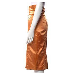 Elizabetta Franchi peachy nude cumberband skirt from runway - NWT, size XS-S
